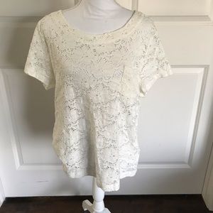 Chaus cream colored lace top